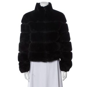 BRAND NEW WITH TAGS!!! Calvin Klein faux fur coat, black color , XS size